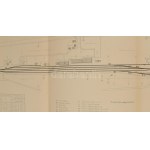1901 Nagybánya állomás helyszínrajza, 1:1000, MÁV Szatmár-Nagybányai vonal, Bp., Lit. Klösz Gy., pecséttel, aláírásokkal, hajtott, 34x83,5 cm, teljes borítólappal: 34x105 cm