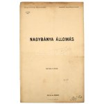 1901 Nagybánya állomás helyszínrajza, 1:1000, MÁV Szatmár-Nagybányai vonal, Bp., Lit. Klösz Gy., pecséttel, aláírásokkal, hajtott, 34x83,5 cm, teljes borítólappal: 34x105 cm