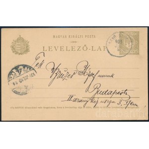 1904 Marosvécsei kastélyról készített rajzos levelezőlap Gyergyókilyénfalván postázva
