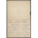 cca 1920 Rippl-Rónai József (1861-1927) grafikus, festőművész saját kezű levele Rózsahegyi Kálmán (1873-1961) színész, színészpedagógus részére, érdekes tartalommal; a levelet Rippl-Rónai valószínűleg Rózsahegyi 1909-ben alapított magán-színiiskolájában h