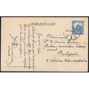 1932 Szmrecsányi Lajos egri érsek által írt képeslap