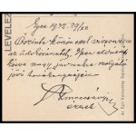 1932 Szmrecsányi Lajos egri érsek által írt képeslap