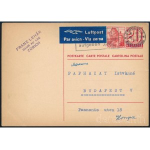 1947 Lehár Ferenc (1870-1948) zeneszerző német nyelvű, autográf képeslapja Papházy Istvánnénak Bécsből / 1947 Autograph postcard of Franz Lehar (1870-1948) from Vienna