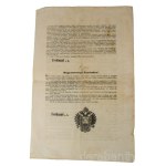 1848. október 20., Olmütz, V. Ferdinánd (1793-1875) osztrák császár, magyar és cseh király (1835-1848) magyar nyelvű, nyomtatott kiáltványa: Magyar, Horvát, Tótországok, Erdély és a' katonai végvidék lakosaihoz. Kimondottuk 1848ki September 22kén kelt ma