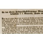 1848 [Alfred Windisch-Grätz herceg (1787-1862)] Herczeg Windischgräz Alfred császári és királyi tábornagy, a császári csapatok főparancsnokának nyomtatott, német nyelvű kiáltványa: An den Herrn Feldmarschall-Lieutaenant Moga und sämmtliche in Ungarn besi