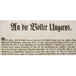 1848 [Alfred Windisch-Grätz herceg (1787-1862)] Herczeg Windischgräz Alfred császári és királyi tábornagy, a császári csapatok főparancsnokának nyomtatott, német nyelvű kiáltványa, melyben a Kossuth Lajost, a honvédelmi bizottmány tagjait és a kormánybizt