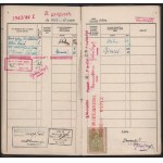 1943 Budapesti kir. magyar Pázmány Péter tudományegyetem által kiállított leckekönyv, többek között Békésy György Nobel-díjas fizikus 3 db aláírásával
