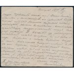 1891 Havas Sándor államtitkár, történész által írt levelezőlap, aki Aquincum feltárását indította el