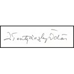 Tersztyánszky Ödön (1929-2022) jogász, egyetemi tanár, 1990?1999 között alkotmánybíró; aláírása Tersztyánszky Ödön honvéd ezredes, vívó olimpiai bajnok fia aláírása, apja emlékére rendezett bélyegkiállítás meghívóján.
