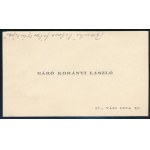1932 Bánky Vilma (1900-1991) színésznő és férje, Rod La Rocque (1898-1969) amerikai színész saját kezű aláírása báró Korányi László névjegykártyáján