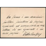 Titta Ruffo (1877-1953) világhírű olasz operaénekes autográf sorai és aláírása egy levelezőlapon, 13x9 cm/ Autograph lines and signature of the world famous Italian opera singer, Titta Ruffo (1877-1953) on a postcard, 13x9 cm