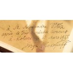 1935 Szergej Szergejevics Prokofjev (1891-1953) orosz zeneszerző autográf dedikációja, saját fényképén, kassai koncertjének alkalmából Vitéz Sándor (1884-1954) kassai (mai Kosice, Szlovákia) könyvkereskedő és művelődési szervezőnek. . Vitéz Sándor a korab