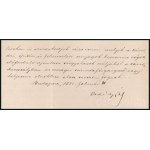 1881 Ordódy Pál közmunka és közlekedésügyi miniszter (1880-1882) autográf aláírása Távirda intézet fegyelmi tanácsába szóló kinevezésen