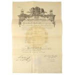 1889 Zirzen Janka (1824-1904) pedagógus, a magyar nőnevelés egyik kiemelkedő alakja autográf aláírása dekoratív német nyelvmesternői oklevélen