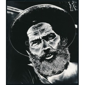 cca 1974 Herbert Boswank (Drezda) pecsétjével jelzett vintage fotóművészeti alkotás (Alter Ungar), szolarizált eljárással készült, ezüstzselatinos fotópapírra, 19,8x16,8 cm