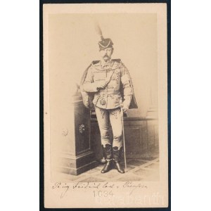 cca 1860 Hohenzollern Frigyes Károly (1828-1885) porosz herceg, altábornagy, keményhátú fotó, 10,5×6,5 cm