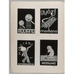 1929 Modiano. Modiano cigarettapapír-gyár prospektus. Bp., 1929, (Riegler József Ede-ny.), 4 sztl. lev.+16 t. Kiadói aranyozott papírkötés, szakadt, kissé kopott, kissé foltos borítóval, a borító elülső sarkain hiánnyal, de belül jó állapotban. Rendkívül 