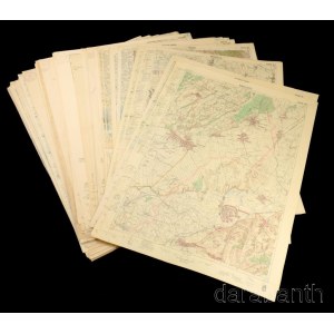 1942-44 Magyar Királyi Honvéd Térképészeti Intézet: Észak-Erdélyi katonai határtérkép-gyűjtemény, 1942-1943-1944. Rendkívüli hadtörténeti és kartográfiai ritkaság: a második világháború idején, a Magyar Királyi Térképészeti Intézet által kiadott, 83 darab