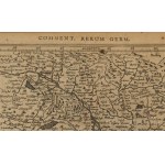 cca XVII. sz. [Magyarország térképe] Hungaria. 336. Comment. Rerum Germ., rézmetszert, papír, jelzés nélkül, modern üvegezett fa keretben, kis foltokkal, 13,5x19 cm, keret: 19x24 cm. In: Jan Janssonius (1588-1664) Atlas Minor c. munkájának több kiadás
