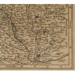 cca XVII. sz. [Magyarország térképe] Hungaria. 336. Comment. Rerum Germ., rézmetszert, papír, jelzés nélkül, modern üvegezett fa keretben, kis foltokkal, 13,5x19 cm, keret: 19x24 cm. In: Jan Janssonius (1588-1664) Atlas Minor c. munkájának több kiadás