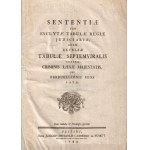 Sententiae tam inclytae Tabulae Regiae Judiciariae, quam excelsae Tabulae Septemviralis contra criminis laesae majestatis, seu perduellionis reos latae. [Pest] Pestini, 1795. Typis junioris Michaelis Landerer de Füskút. 1 t. (rézmetszetű címkép: a Martino