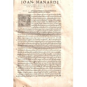 [Manardo, Giovanni] Manardus, Ioannes: [En postremum tibi damus, candide lector, Ioannis Manardi [...] Epistolarum medicinalium libros 20. é quibus ultimo duo in hac editione primum accesserunt, uná cum epistola iandudum desiderata, de morbis interioribus