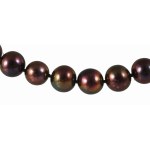 Fekete kagyló gyöngysor nyaklánc és karkötő ezüst (Ag) szerelékkel, szemátmérő 9,1-9,3 mm, h: 16 és 47 cm, 72g /// Black shell pearl necklace and bracelet with silver (Ag) fittings, bead diameter: 9.1-9.3 mm, lengths: 16 cm and 47 cm, weight: 72 g.