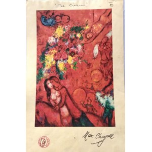 MARC CHAGALL, LITOGRAFIA BARWNA 16 X 21 CM SYGNOWANA OŁÓWKIEM