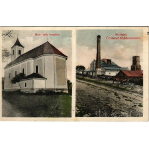 1913 Abádszalók, Római katolikus templom, Gőzfűrész. Gráf F. Gyula kiadása (fl)
