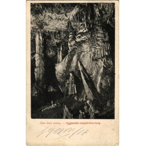 1908 Aggteleki cseppkőbarlang, Vass Imre oszlop. Divald Adolf 47-1908. (fa)