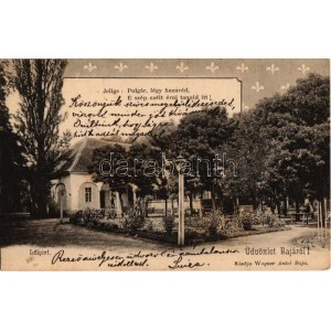 1902 Baja, Lőkert. Jelige: Polgár, légy hazavéd, e szép célt érni tanuld itt! Wagner Antal kiadása