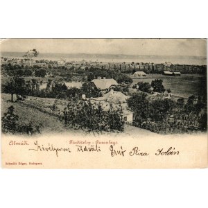 1900 Balatonalmádi, fürdőtelep, látkép. Schmidt Edgar kiadása (EK)