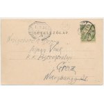 1901 Budapest XII. Svábhegy, Fogaskerekű vasútállomás, gőzmozdony, vasutasok. Divald Károly