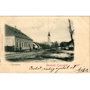 1901 Cece, Czecze (Sárbogárd); Községháza télen. Szilárdfij Szilárd felvétele (EK)