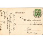 1909 Dunakeszi-Alag, vendéglő, étterem, vasútállomás + BUDAPEST - GALÁNTA - ODERBERG 362 D vasúti mozgóposta bélyegző (EB)