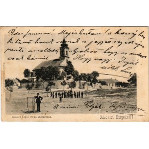 1905 Etyek, Kossuth Lajos tér és községháza. Zimbal Ferenc kiadása (EK)