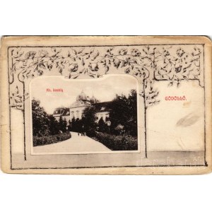 Gödöllő, Királyi kastély. Wilszky Vladimirné kiadása, szecessziós-virágos keret / Art Nouveau, floral frame (EM)