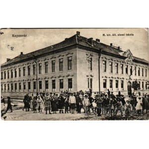 1916 Kaposvár, M. kir. állami elemi iskola. Szabó Lipót kiadása (EK)