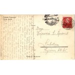 1935 Katymár, Fő utca részlet. Kovács E. + ÚJDOMBÓVÁR - KISKUNFÉLEGYHÁZA 143 A vasúti mozgóposta bélyegző (fl)