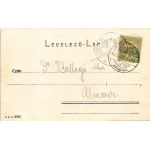 1905 Keszthely, Kossuth Lajos utca a Festetich szoborral, Pler Lipót üzlete, posta és távirda. S.D.M. 2021. (EK)