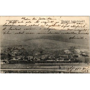 1903 Leányfalu, látkép, nyaralók. K. K. kiadása (ázott sarok / wet corner)