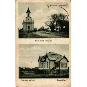 1934 Nyúl, Nyúlfalu (Győr); Római katolikus templom, Gunyhó lak. Gunyhó Lajos saját kiadása (Rb)
