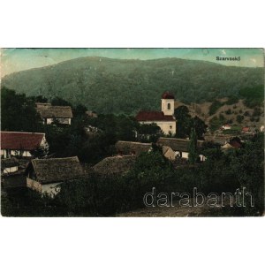 1915 Szarvaskő, látkép, templom (EB)