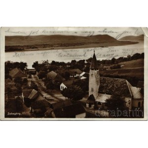 1929 Zebegény, látkép, templom, vasútállomás, Dunakanyar. Hangya kiadása (fa)