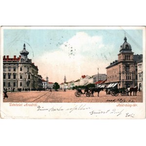 1902 Arad, Andrássy tér. Bloch H. nyomdája / square (EB)