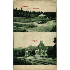 1906 Brassó, Brasov, Kronstadt; Noa-nyaraló és vasútállomás. Brassói Lapok kiadása / villa and railway station in Noa (EK)