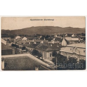 1915 Gyulafehérvár, Karlsburg, Alba Iulia; látkép. Schäser Ferenc kiadása / general view (ázott / wet damage)