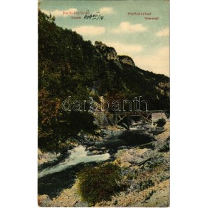 1909 Herkulesfürdő, Baile Herculane; Vízesés, híd. Eberle Keresztély kiadása / Wasserfall / waterfall, bridge (fl)