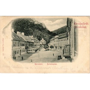 1900 Herkulesfürdő, Herkulesbad, Baile Herculane; Herkules tér / Herkulesplatz. Stengel &amp; Co. (Dresden) / square, spa (EK)