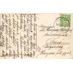 1913 Szováta, Szovátafürdő, Baile Sovata; Medve-tó, fürdőzők. Schuster Emil kiadása / Lacul Ursu / lake, bathers (kis szakadás / small tear)